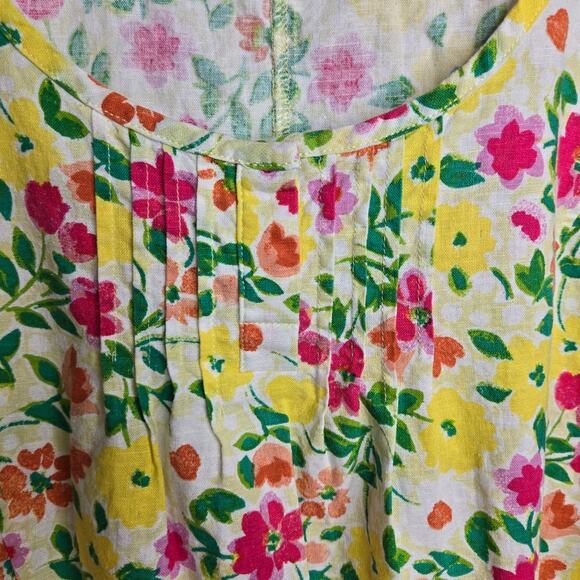 ELLA SIMONE Bright Multicolor Floral Short Sleeve Top Size XL - Picture 4 of 7